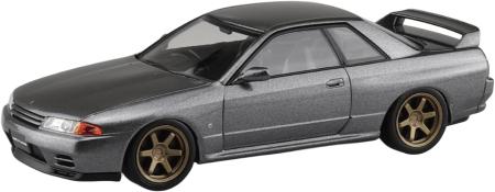 Aoshima Bunka Kyozai (AOSHIMA) Rakupla Snap Kit No. 14CU-GG Nissan R32 Skyline GT-R Custom Wheels (Gun Gray Metallic) 1/32 Scale Pre-Colored Plastic Model Kit