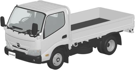 Aoshima Bunka Kyozai (AOSHIMA) Rakupla Snap Kit No. 23-WE Hino Dutro Flatbed (White) 1/32 Scale Plastic Pre-Colored Plastic Model Kit