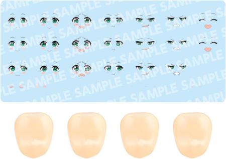 Kotobukiya Sousai Shojo Teien Customized Face & Decal Set Vol.4 (Morikura Yen Design) 1/10 scale plastic model, approx. 18mm tall