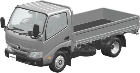 Aoshima Bunka Kyozai (AOSHIMA) Rakupla Snap Kit No. 23-SR Hino Dutro Flatbed (Silver) 1/32 Scale Plastic Pre-Colored Plastic Model Kit