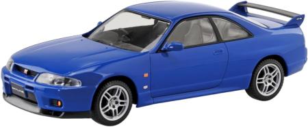 Aoshima Bunka Kyozai 1/32 Scale Rakupla Snap Kit No. 21-BE Nissan R33 Skyline GT-R Blue Pre-Colored Plastic Model Kit (Automobile)