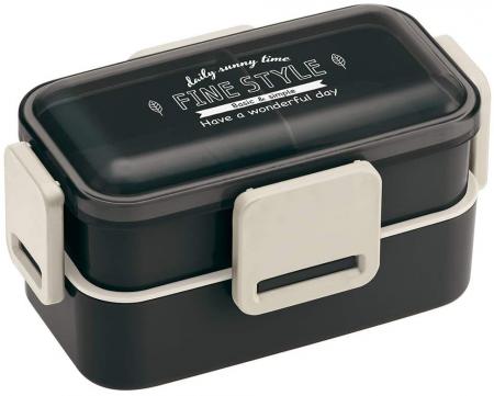 Skater Ag + Antibacterial 2-stage lunch box 600ml Fine Style Black Made in Japan PFLW4AG