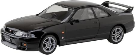 Aoshima Bunka Kyozai 1/32 Scale Rakupla Snap Kit No. 21-BK Nissan R33 Skyline GT-R Black Pre-Colored Plastic Model Kit (Automobile)
