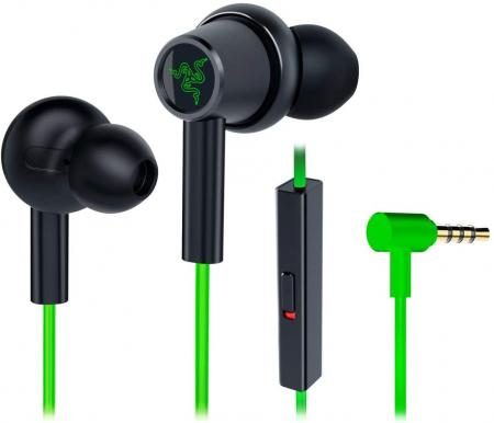 Razer Hammerhead Duo Console Gaming Earphone Razer Green Limited Edition 3.5mm Hybrid driver adopted Canal type PS4 PS5 Switch PC smartphone compatible RZ12-03030300-R3M1