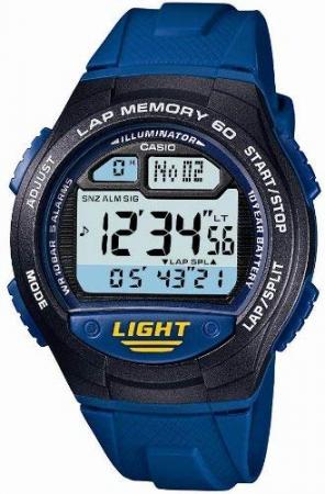 CASIO watch sports gear LAP MEMORY 60 W-734J-2AJF blue