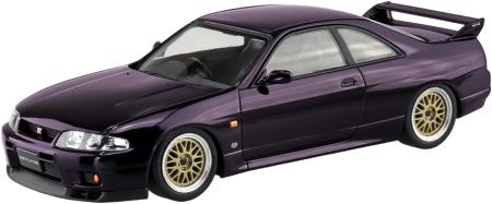 Aoshima Bunka Kyozai (AOSHIMA) Rakupla Snap Kit No. 21CU-MP Nissan R33 Skyline GT-R Custom Wheels (Midnight Purple) 1/32 Scale Plastic Model Kit
