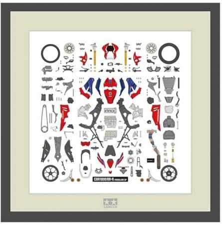 Tamiya 1/12 Parts Panel Collection No.43 Honda CBR1000RR-R FIREBLADE SP Red Parts Panel Completed Exhibit 21243