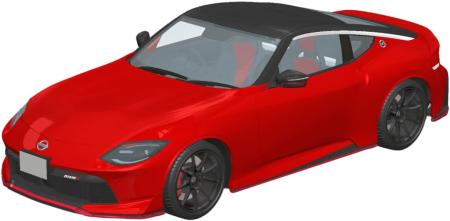 Aoshima Bunka Kyozai (AOSHIMA) Rakupla Snap Car No. 06-CR Fairlady Z NISMO 2024 Carmine Red 1/24 Scale Pre-Colored Plastic Model Kit, Approx. 215mm