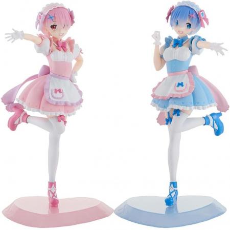 TENITOL Re:ZERO -Starting Life in Another World- Dreamy Maid Rem & Ram Set Plastic Pre-painted Finished Figure
