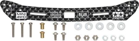 Tamiya Mini 4WD Upgrade Parts No. 549 HG Carbon Rear Wide Plate 2mm (Slide Damper Compatible) 15549