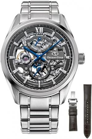 ORIENT STAR Mechanical Watch Skeleton Made in Japan Leather Band Included 2 Years with Domestic Manufacturer's Warranty RK-AZ0102N Men's Silver Gray