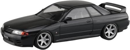 Aoshima Bunka Kyozai (AOSHIMA) Rakupla Snap Kit No. 14CU-BP Nissan R32 Skyline GT-R Custom Wheels (Black Pearl Metallic) 1/32 Scale Pre-Colored Plastic Model Kit