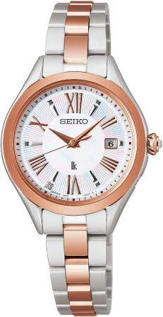 SEIKO LUKIA Watch Grow SSQW096 Women's Silver & Pink Gold