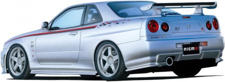 Aoshima Bunka Kyozaisha 1/24 The Model Car Series SP05 Nissan BNR34 Skyline GT-R NISMO S-TUNE 2004 Plastic Model