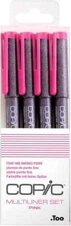 COPIC Too Copic Multiliner 4-Piece Set, Pink 22075622