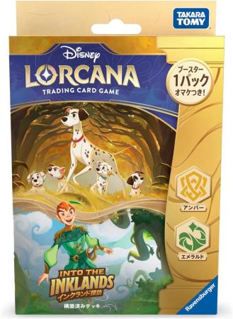 Juego de cartas coleccionables TAKARA TOMY Disney Lorcan, versión japonesa, mazo preconstruido Inkland Exploration Amber Emerald