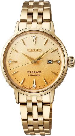 SEIKO Presage Watch CCocktail Time 30mm SRRW006 Women's Yellow Gold Watch