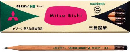 Mitsubishi Pencil Recycled Pencil with Eraser 9852EW HB 1 dozen K9852EWHB