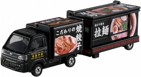 Takara Tomy Tomica Long Type Tomica No. 142 Subaru Sambar Kitchen Trailer Mini Car Toy for ages 3 and up
