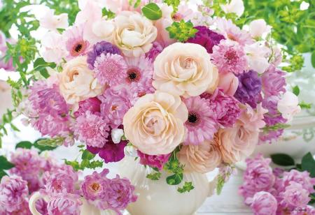 (Made in Japan) Beverly 300-piece jigsaw puzzle, Peace and Smiles Mauve Pink (26 x 38) 300-160