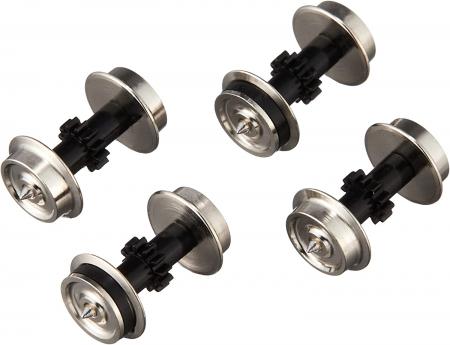 Green Max N Gauge Wheels for Powered Bogies, Corresponding to Coreless Power, Silver 8639, Model Railroad Supplies