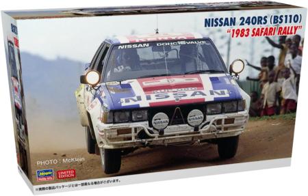 Hasegawa 1/24 scale Nissan 240RS (BS110) 1983 Safari Rally plastic model kit 20792