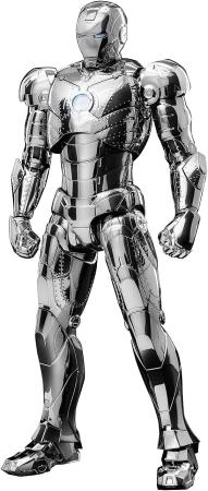 Threezero Marvel Studios The Infinity Saga DLX Iron Man Mark 2 (Chrome Edition) 1/12 Scale ABS, PVC, Zinc Alloy, and Other Metal Painted Action Figure