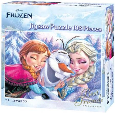 108 Piece Jigsaw Puzzle Disney Anna, Elsa& Olaf (18.2 x 25.7cm)