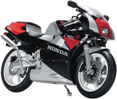 Aoshima Bunka Kyozai (AOSHIMA) 1/12 Scale Honda NSR250R 89 Yen Complete Motorcycle, Black x Seed Silver Metallic, Approx. 165mm, Pre-painted