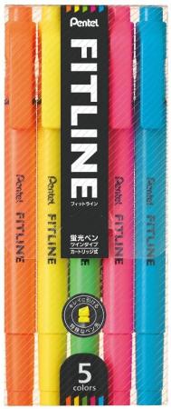 Pentel highlighter fit line 5 colors SLW11-5