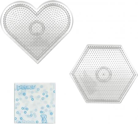 Kawada Perler Beads Plate Set L Hexagon and Heart Shape (Transparent) Ages 5 and Up Iron Beads Toy Hobby 80-30028