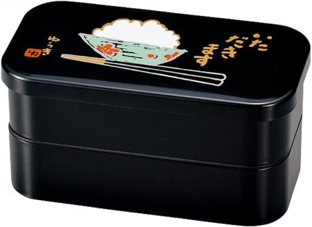 Tatsumiya Men's Lunch Long-angle two-stage bento Size: Approx. W18.2 D9.7 H9.5 52607
