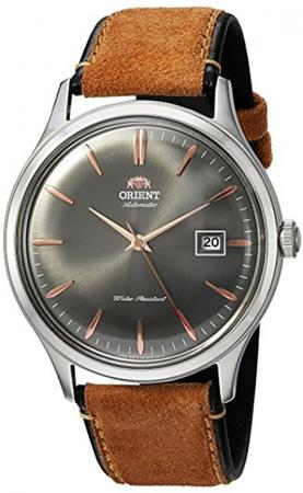 ORIENT Men's  `Bambino Version 4` Japanese Automatic Stainless Steel and Leather Watch， Color:Brown (Model: FAC08003A0)gellmoll