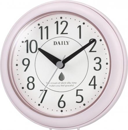 RHYTHM Wall Clock Waterproof Dustproof Pink ф11.8×4.8cm DAILY Aqua Park DN 4KG711DN13