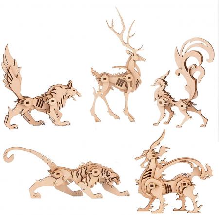 HAMILO Wooden 3D Puzzle Animal Craft Toy Wooden Puzzle 5 types set -  Discovery Japan Mall