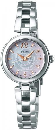 SEIKO SELECTION Solar Pink Rose Limited 2,000 Limited Light Pink Gradient White Butterfly Shell Dial SWFA189 Ladies Silver
