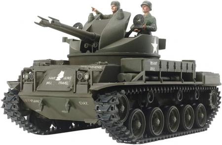 Tamiya 1/35 Military Miniature Series No.161 US Army Anti-Aircraft Self-Propelled Gun M42 Duster Plastic Model with 3 Crew Figures 35161