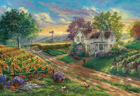 BEVERLY (Made in Japan) 300-piece jigsaw puzzle Sunflowers Country Road (26 x 38 cm) 300-067