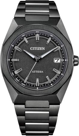 CITIZEN Attesa Watch Light-Powered Eco-Drive Radio-Controlled Waterproof Black Octagonal Bezel Black Titanium Series CB3045-61E Men's Black