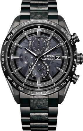 CITIZEN Wristwatch ATTESA Light-Powered Eco-Drive Radio-Controlled Watch Waterproof HAKUTO-R Collaboration Limited Edition Black AT8287-62E Men's Black