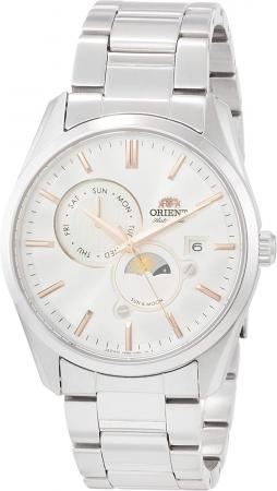 ORIENT Self-Winding Watch SUN&MOON Sun and Moon Mechanical Made in Japan Automatic with Domestic Manufacturer Warranty Contemporary RN-AK0301S Men's White Silver