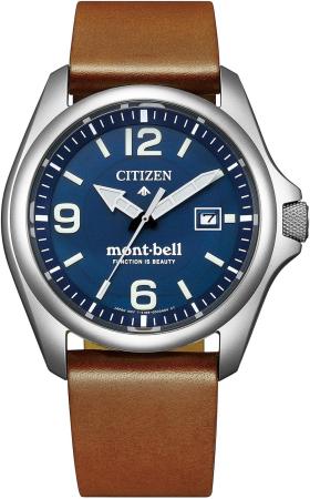 CITIZEN Promaster Limited Edition by Mont-Bell with Interchangeable Silicone Rubber Band BN0247-01L, Men's Blue, Navy, Brown