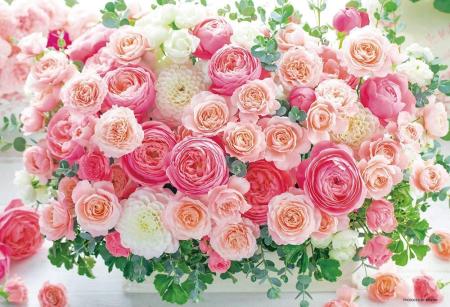 (Made in Japan) Beverly 1000 Micro Piece Jigsaw Puzzle Heart-Pounding Flowers Rosy Pink (26 x 38) 1000M-023