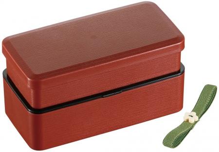 Skater wood grain Shokado 2-stage lunch box 640ml Japanese modern plum Made in Japan LS5WB