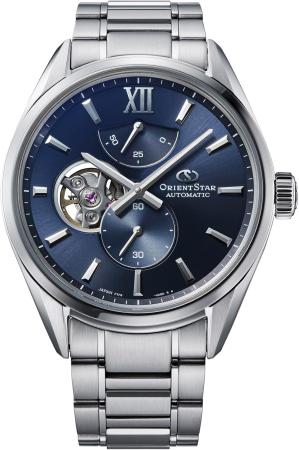 Orient Star M34 F7 Automatic Watch, Semi-Skeleton, Mechanical, Made in Japan, 2-Year Manufacturer's Warranty, RK-BY0010L, Men's, Navy