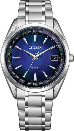 CITIZEN Exceed Light-Powered Eco-Drive Radio-Controlled Waterproof UNITE with BLUE Limited Edition Silver Blue CB1150-75L Men's Silver