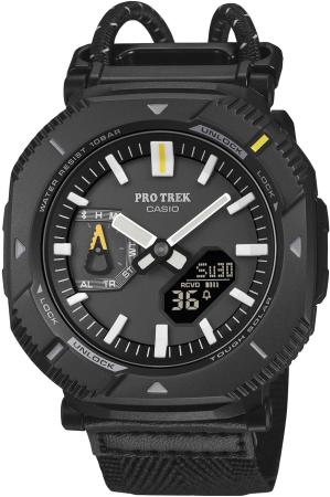 Casio Pro Trek Watch (Official Japanese Product) Hiker Line with Bluetooth, Tough Solar, and Eco-Friendly Materials, PRJ-B001B-1JF, Men's, Black