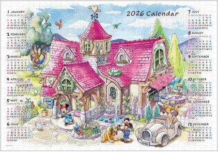 Tenyo (Tenyo) (Made in Japan) 1000-Piece Jigsaw Puzzle Disney 2026 Calendar Jigsaw Puzzle 