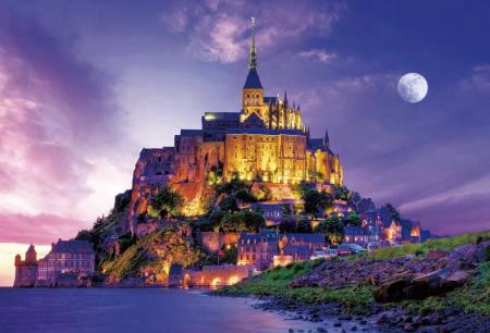 World Smallest 2000 Small Pieces Puzzle Twilight Mont Saint Michel (49x72cm)