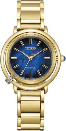 CITIZEN ARCLY Collection Diamond-Embossed EM1099-57L Women's Blue and Gold